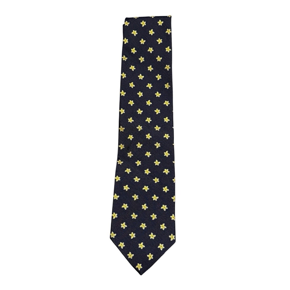 Brooks Brothers Makers and Merchants Men's Tie Navy, Yellow And White - Picture 1 of 4